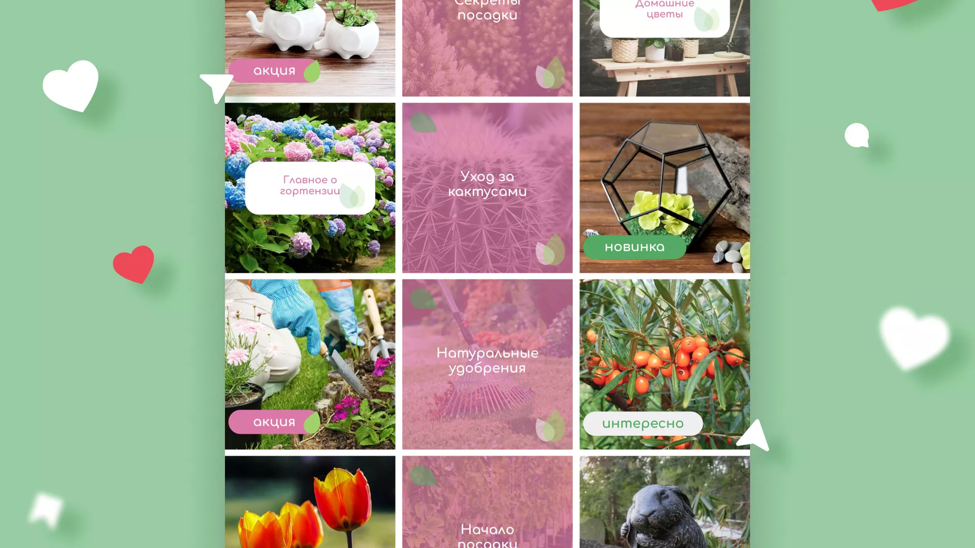 Разработка оформления профиля Instagram для магазина «Floraint» в Красавино